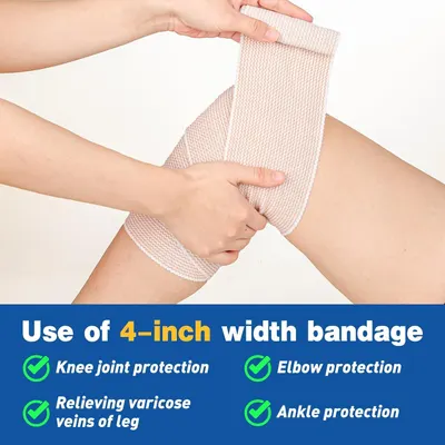 Demonstrates the versatility of the 4-inch width bandage by showing multiple body areas and conditions it can be used for, reassuring shoppers of its multi-purpose functionality.