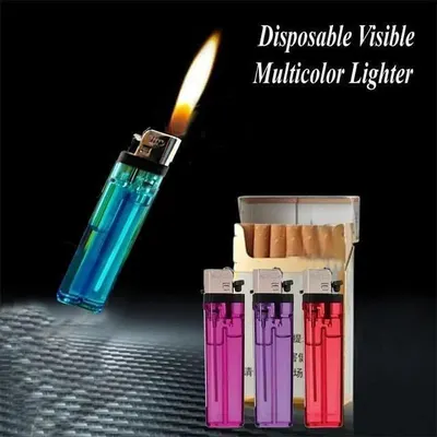 Highlights the product's transparent, colorful design and disposable nature to communicate visual appeal and convenience for shoppers.