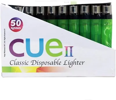Shows the customer exactly what they receive in the package—50 disposable lighters—to communicate quantity and value.