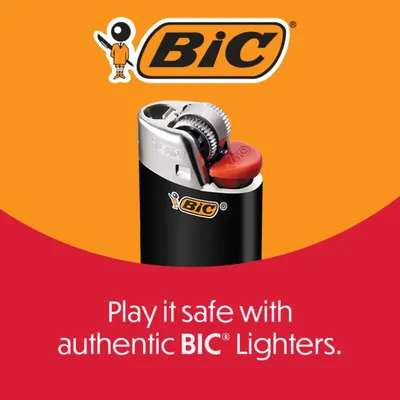 Reinforces the BIC brand identity and encourages shoppers to choose authentic BIC lighters for safety and quality assurance.