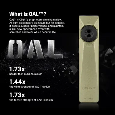 Communicates the superior strength and durability of the proprietary OAL aluminum alloy through quantifiable performance metrics comparing it to standard aluminum and titanium. Highlights the…