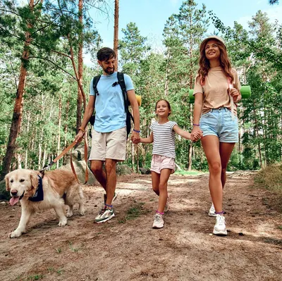 Demonstrates the product in use during a real-world outdoor family hiking scenario, creating an emotional connection and showing the product fits an active, family-friendly lifestyle.