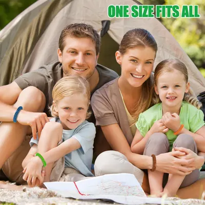 Communicates that the product (likely wristbands or accessories) is universally sized and suitable for the entire family, from children to adults.