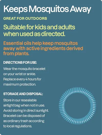 Explains how to use the mosquito bracelet correctly (wear on wrist/ankle, replace every 4 hours) and how to store it properly to maximize effectiveness. Highlights multiple distinct benefits of the…