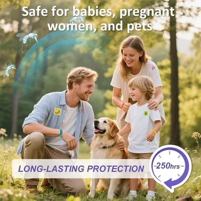 Communicates that the product is safe for vulnerable groups (babies, pregnant women, pets) and provides long-lasting protection, reassuring shoppers about safety and effectiveness. Emphasizes the…