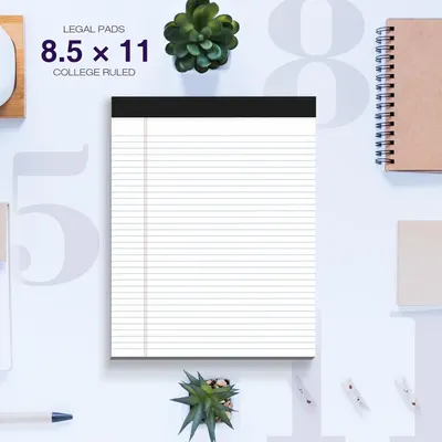 Communicates the physical dimensions and format of the legal pad to help shoppers understand the exact size they will receive.