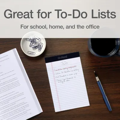 Demonstrates the versatility of the notepad by showing it can be used in multiple environments and contexts (school, home, and office) to reassure shoppers of its broad utility.