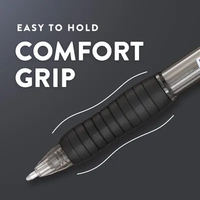 Highlights the ergonomic grip design of the pen to communicate ease of use and comfort during writing. Communicates the primary benefit of comfortable handling to reassure shoppers that the pen is…