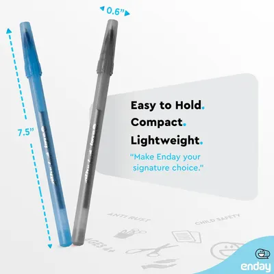 Communicates the physical dimensions of the pen (7.5 inches length, 0.6 inches width) to show shoppers it is compact and easy to hold, reinforcing portability and convenience. Highlights the pen's…
