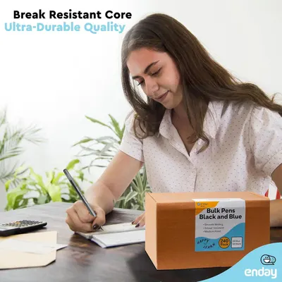 Communicates the durability and break-resistant quality of the pens to reassure shoppers that the product is long-lasting and reliable for everyday use.