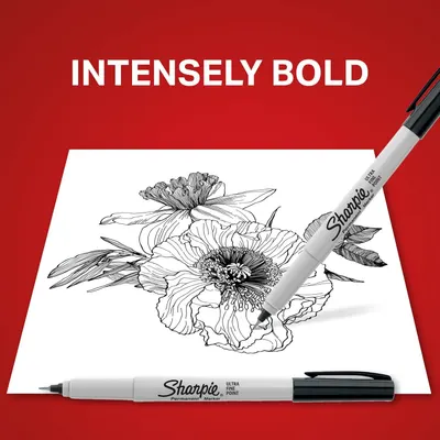 Demonstrates the marker's ability to create intensely bold, detailed line work for artistic applications, reassuring shoppers of its precision and quality for drawing.