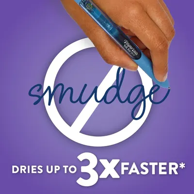 Communicates the product's superior drying performance with a quantifiable claim to reassure shoppers that this pen dries significantly faster than alternatives. Highlights the pen's quick-dry,…