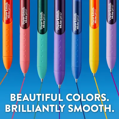 Showcases the brand's full product lineup in multiple vibrant colors to help shoppers see all available options and emphasize the aesthetic appeal and variety of the pen collection.