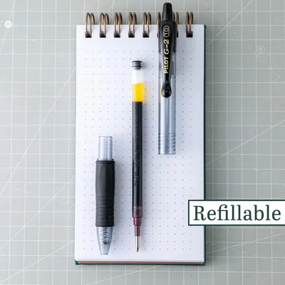 Communicates that the pens are refillable, emphasizing sustainability and long-term value by showing the product disassembled with refill components visible.