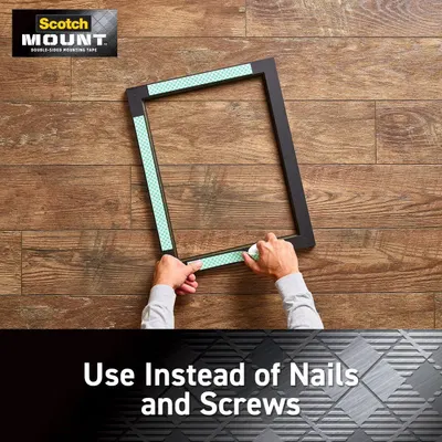 Demonstrates how to use the mounting tape to hang a picture frame without nails or screws, emphasizing ease of installation and wall-friendly mounting. Highlights the key benefit that the product…