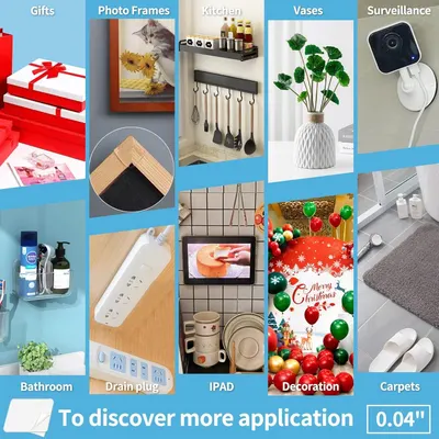 Demonstrates the product's versatility by showing it can be used in multiple different home environments and applications, from kitchen to bathroom to decoration to surveillance.