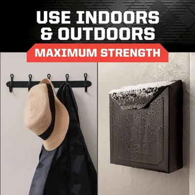 Demonstrates the product's versatility by showing it can be used in multiple environments—both indoors (coat rack) and outdoors (mailbox in snowy conditions)—to reassure shoppers of its durability…