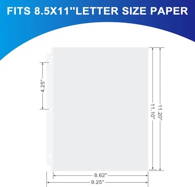 Communicates the exact physical dimensions of the product to help shoppers understand its size and confirm it fits standard 8.5x11 inch letter-size paper.