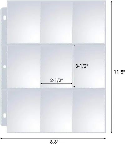 Communicates the exact physical dimensions of the product (8.8" x 11.5" overall with individual pocket measurements) to help shoppers understand the size and compatibility with their storage needs.