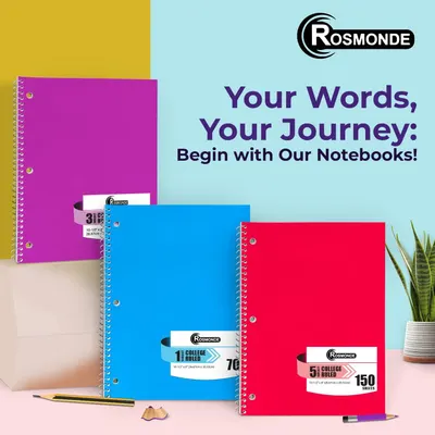 Showcases the Rosmonde brand's notebook product line with emotional messaging to position the brand as a companion for personal expression and journeys.
