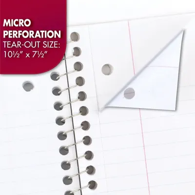 Communicates the exact physical dimensions of the notebook's tear-out pages to help shoppers understand the size of the paper they'll be working with.