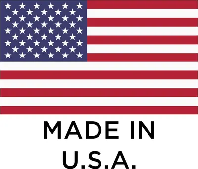 Communicates the product's American origin to build trust and appeal to shoppers who value domestically manufactured goods.