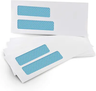 Provides a clean, catalog-style view of the product (double-window envelopes) on a white background to show the physical appearance and design without distractions.