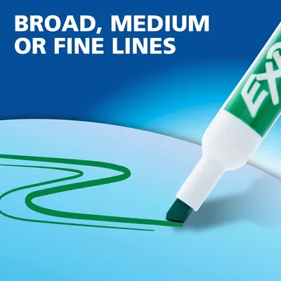 Communicates that the marker can draw broad, medium, or fine lines, highlighting its versatility for different writing or drawing needs.