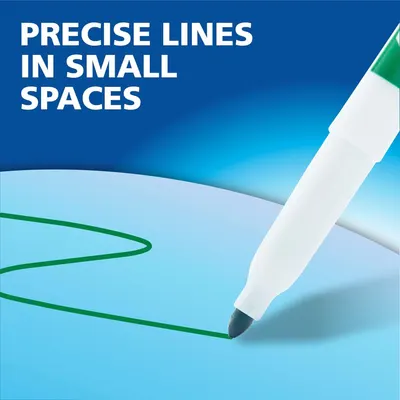 Highlights the marker's ability to draw precise, fine lines in tight or small spaces, reassuring shoppers of its accuracy and control for detailed work.