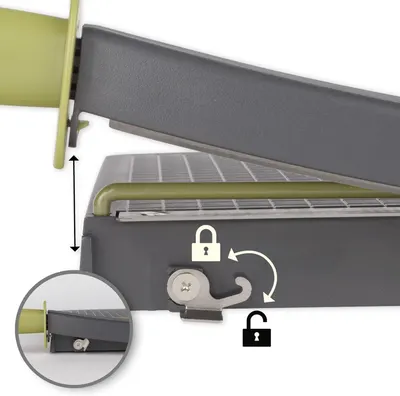 Demonstrates the product's locking and unlocking mechanism to reassure shoppers about security and ease of operation. Highlights the safety lock feature as a key benefit for secure storage or…