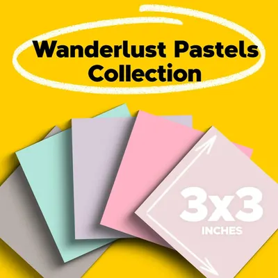 Communicates the physical size of the product (3x3 inches) to help shoppers understand the dimensions of the pastel collection items. Showcases the brand's product collection and color options…