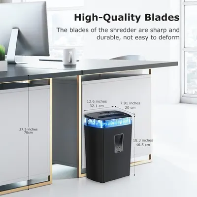 Provides exact measurements of the shredder's height, width, and depth to help shoppers understand if it will fit in their intended space. Highlights the shredder's sharp and durable blades that…