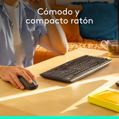 Communicates that the mouse is comfortable to use and has a compact design, ideal for home or office work environments.