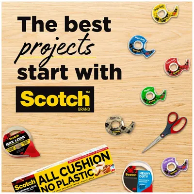 This image showcases the Scotch brand's product lineup and positions the brand as the go-to choice for project and crafting needs, building brand recognition and trust.