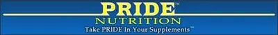 Establishes brand recognition and reinforces the company's identity with its logo and tagline 'Take PRIDE in Your Supplements' to build trust and familiarity with shoppers.