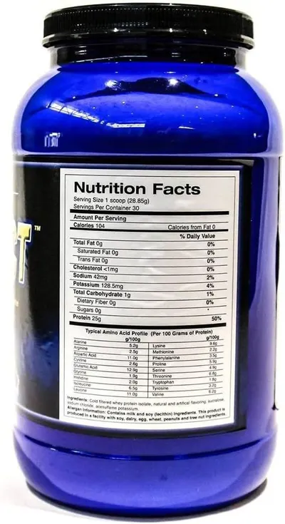 Provides detailed nutritional information and amino acid profile to help shoppers make informed decisions about the protein supplement's contents and serving size.