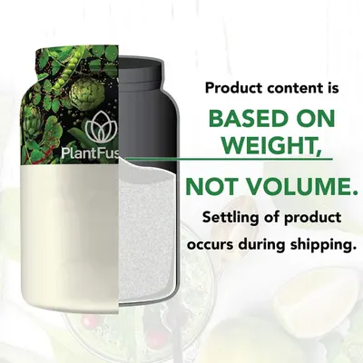 Informs shoppers that the product is measured by weight rather than volume and that settling during shipping is normal, managing expectations about fill level.