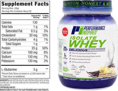 Communicates multiple distinct product benefits in a segmented checklist format to show shoppers why this protein powder is superior across several dimensions: nutrition, absorption, quality, and…