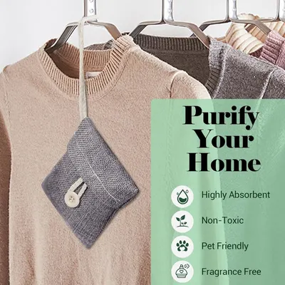Communicates multiple key benefits of the air purifying product to reassure shoppers that it is safe, effective, and suitable for homes with pets.