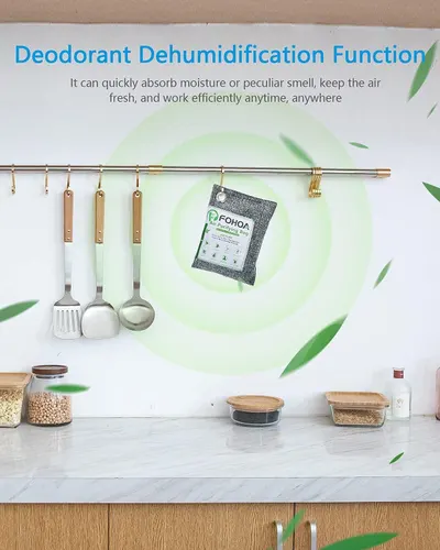 Demonstrates the product's use in a kitchen environment to absorb moisture and eliminate odors, showing shoppers where and how the dehumidification bag can be applied in everyday life. Highlights…