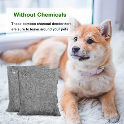 Reassures pet owners that the bamboo charcoal deodorizers are safe to use around their pets by emphasizing the absence of harmful chemicals. Communicates the primary benefit that the product is safe…