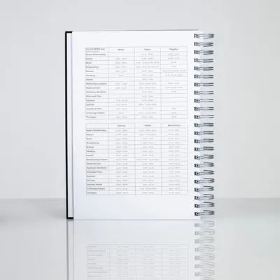 Provides a clean, catalog-style view of the spiral-bound notebook/planner showing the product's physical appearance and binding style without distractions.
