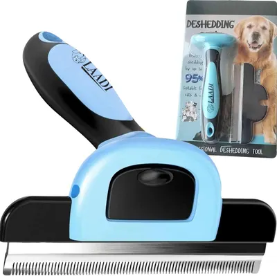 Communicates the product's effectiveness by highlighting a bold quantifiable claim that it reduces pet shedding by up to 95%, reassuring shoppers of its performance. Shows everything included in the…
