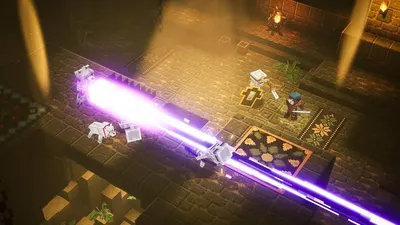 Shows the product (video game) in use, displaying gameplay with characters, environment, and visual effects to give shoppers a sense of the gaming experience.