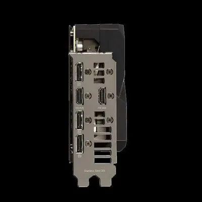Displays the product's port configuration and physical design in a clean, catalog-style format to help shoppers see the connectivity options and build quality.