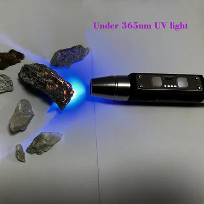 Demonstrates the product's ability to reveal hidden properties in minerals and rocks using UV light, showing its practical application for collectors, geologists, or hobbyists.