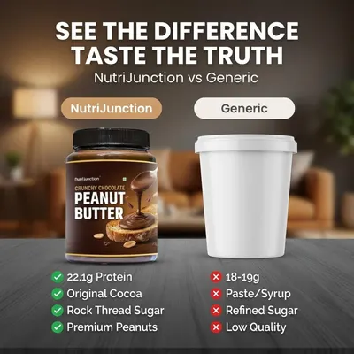 Demonstrates the product's superiority over generic competitors by showing side-by-side differences in protein content, ingredient quality, and authenticity.