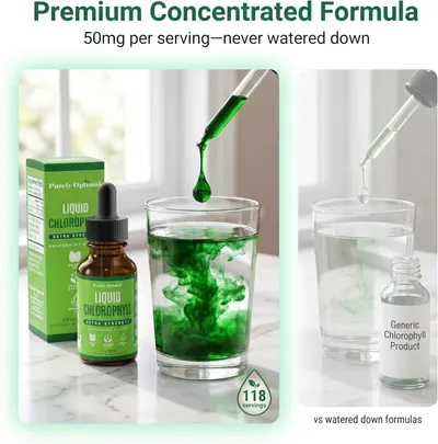 Demonstrates the product's superior concentration and potency compared to generic watered-down competitors, showing vibrant color dispersion versus diluted formula.