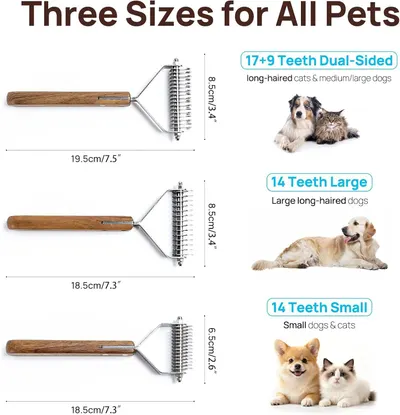 Shows which pet types and sizes each product variant is compatible with, helping shoppers choose the right size for their specific pet. Provides exact physical dimensions for each product size…