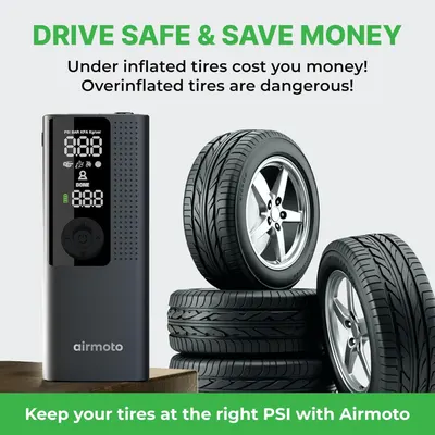 Communicates the importance of maintaining proper tire pressure for safety and cost savings, positioning the product as the solution.
